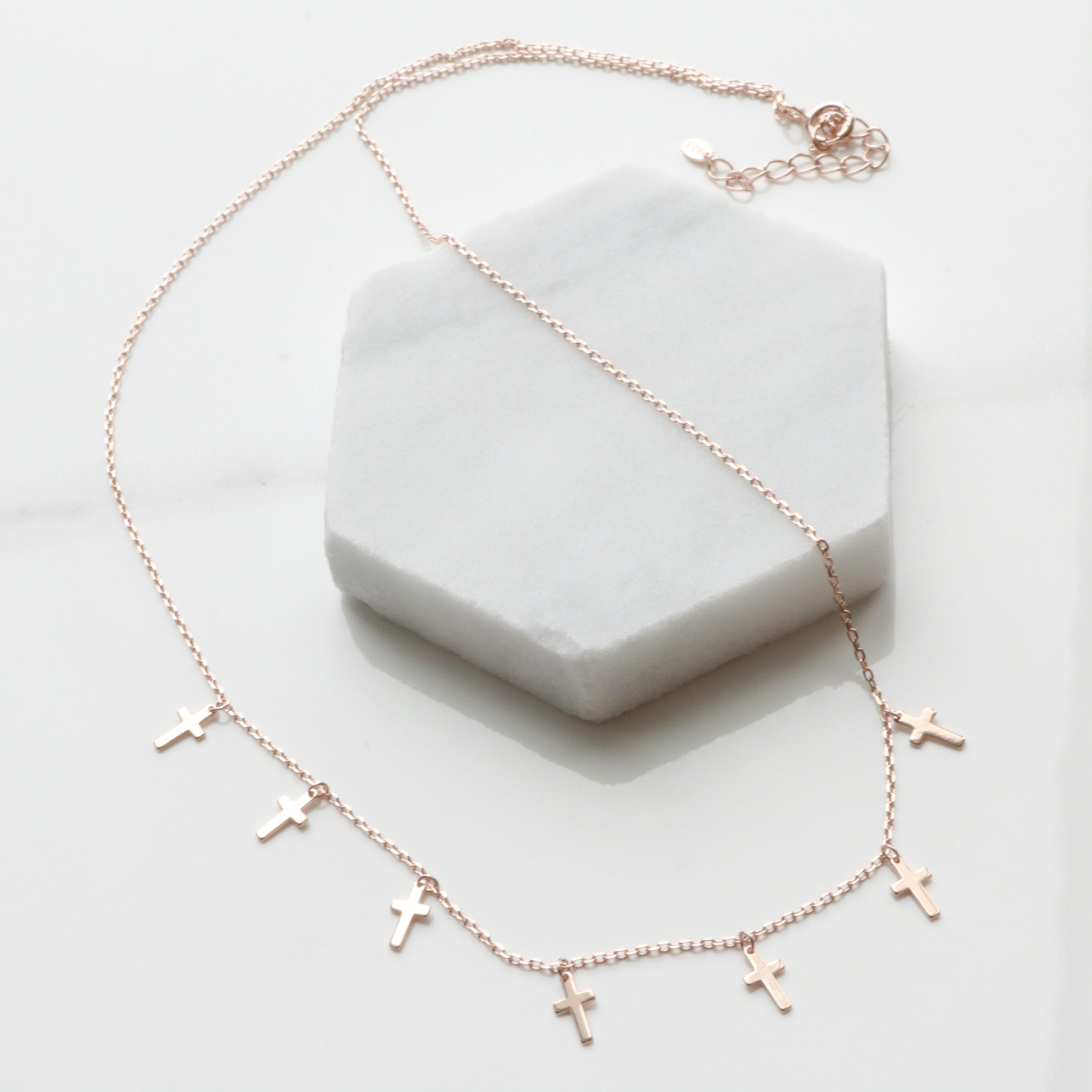 Cross drop necklace - NABILONDON