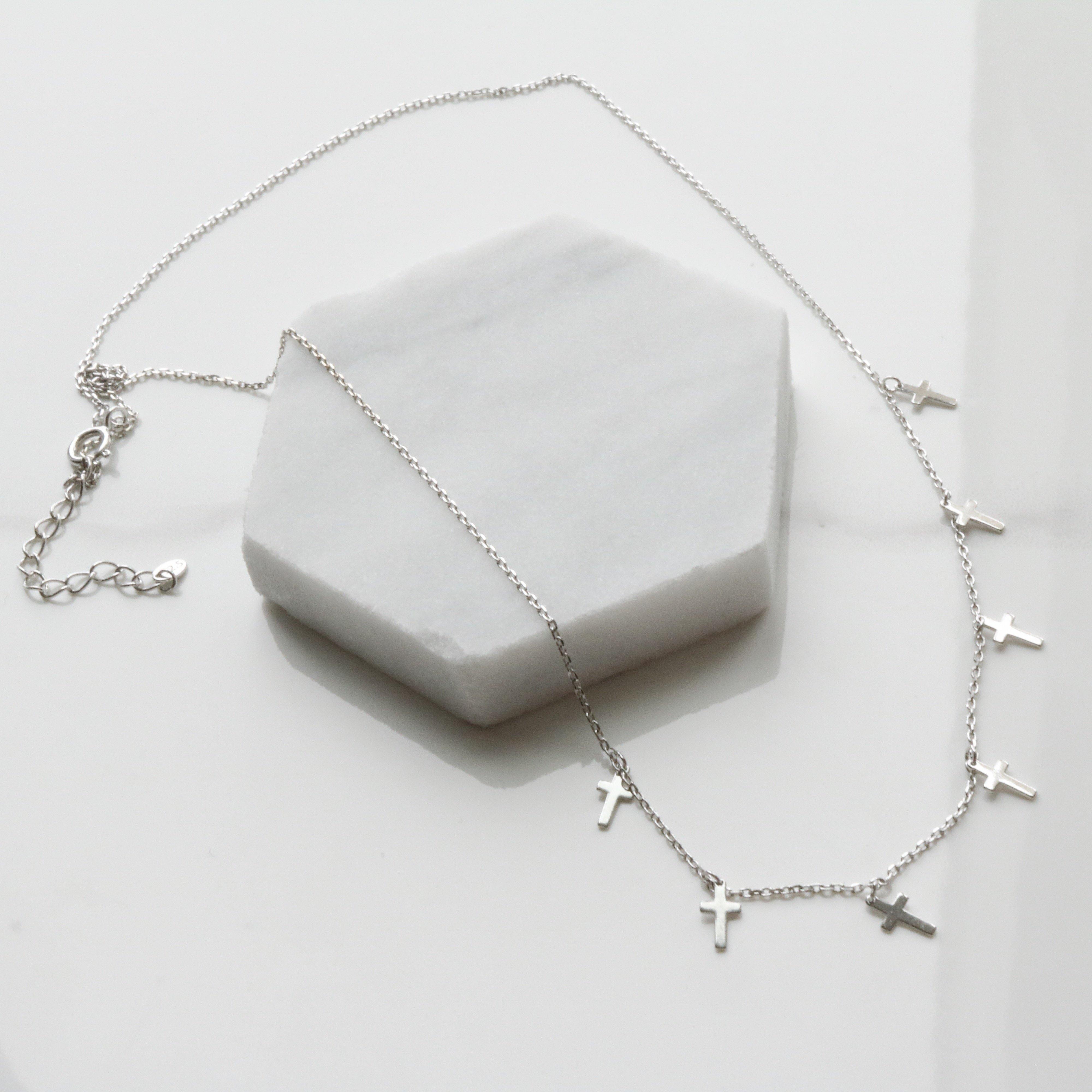 Cross drop necklace - NABILONDON