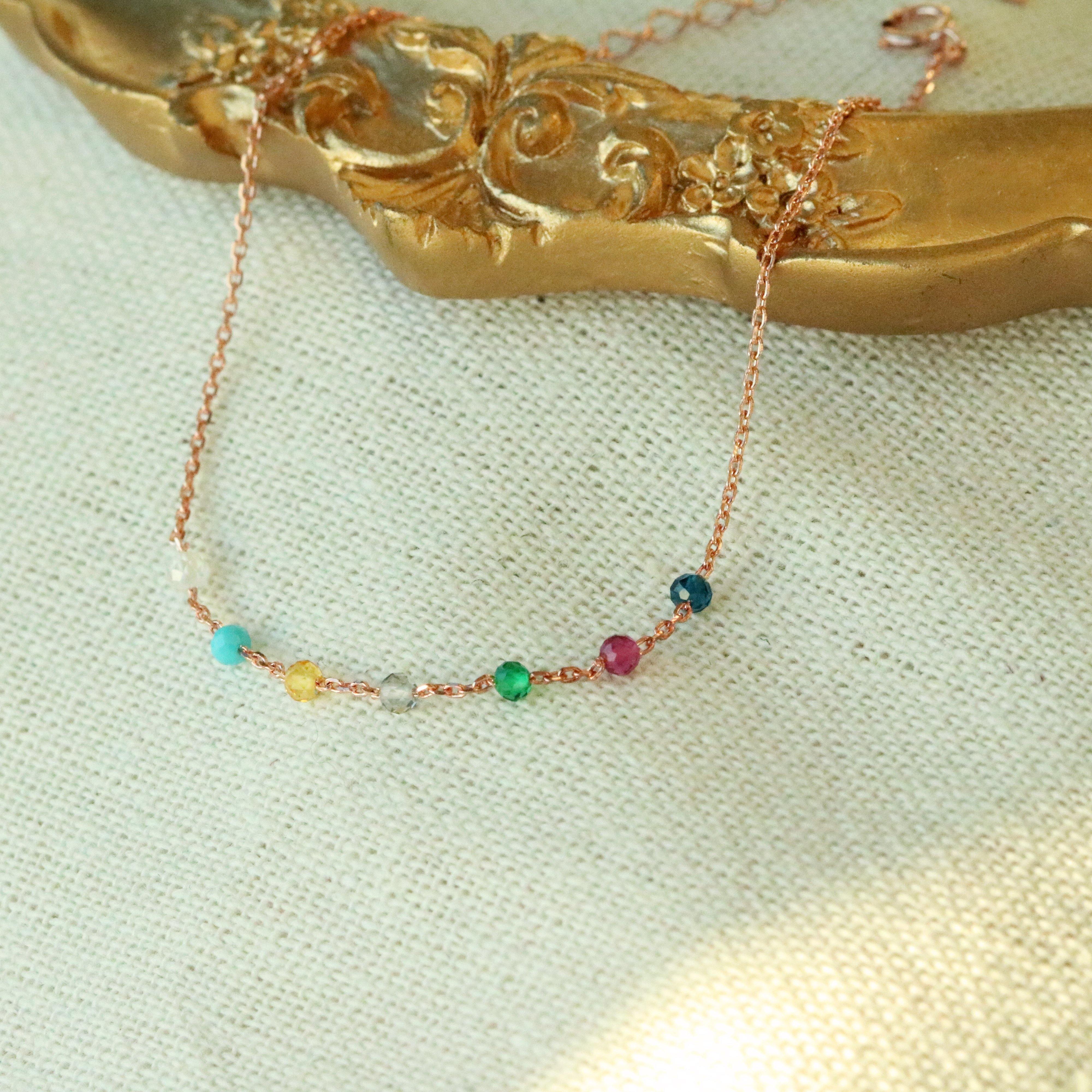 Rainbow gemstones bracelet - NABILONDON